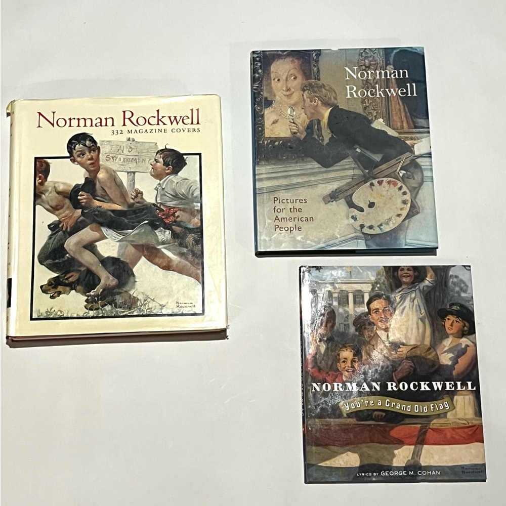 Bundle of 3 Large Norman Rockwell Coffee Table Books